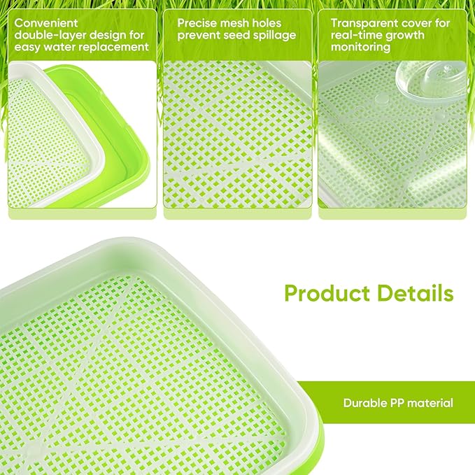 FELISTORY Microgreen Seed Sprouter Tray With Dome