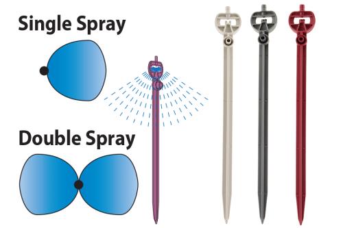 Netafim Pressure Comp. Spray Stake Double Pattern 6.6 gph - Grey (50/Bag)