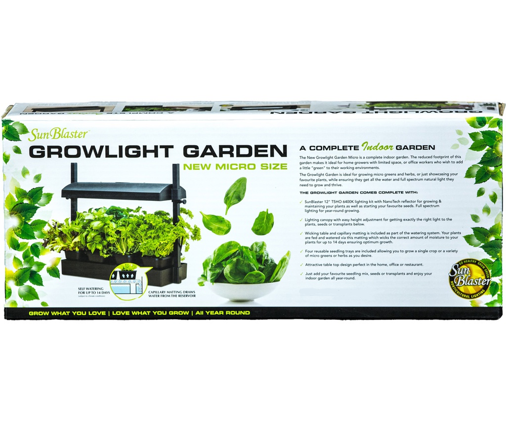 SunBlaster Micro LED Grow Light Garden, Black