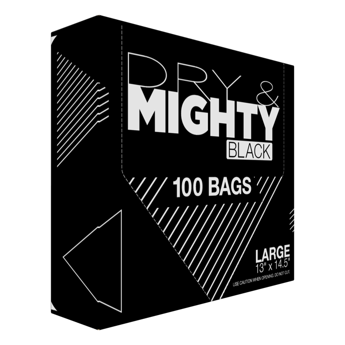 Dry & Mighty Black Bags Large, 13 in x 14.5 in
