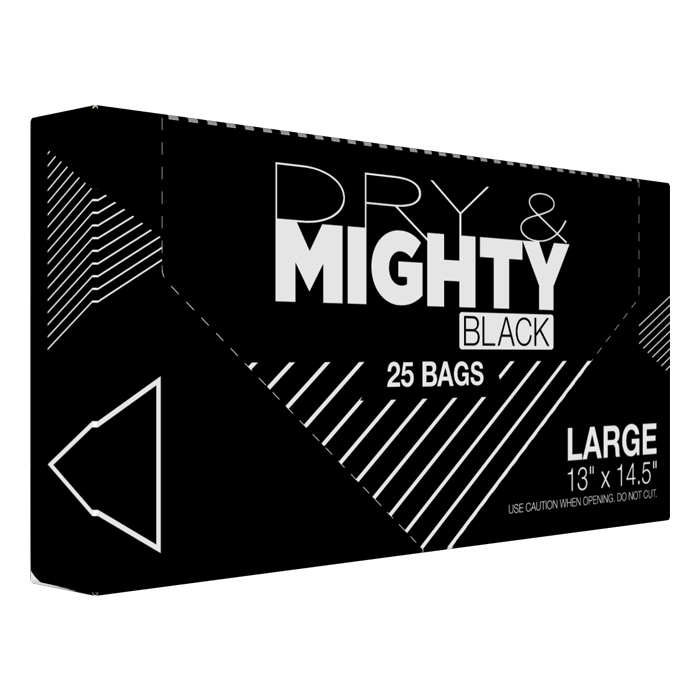 Dry &amp; Mighty Black Bags Large, 13 in x 14.5 in