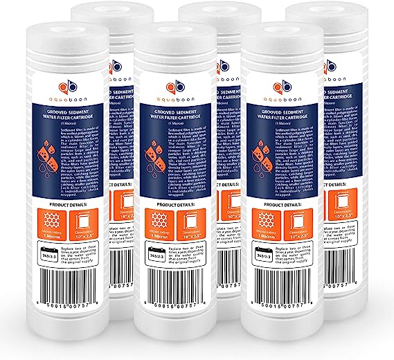 AquaBoon Pleated Sediment Filter, L: 10 in x W: 2.5 in