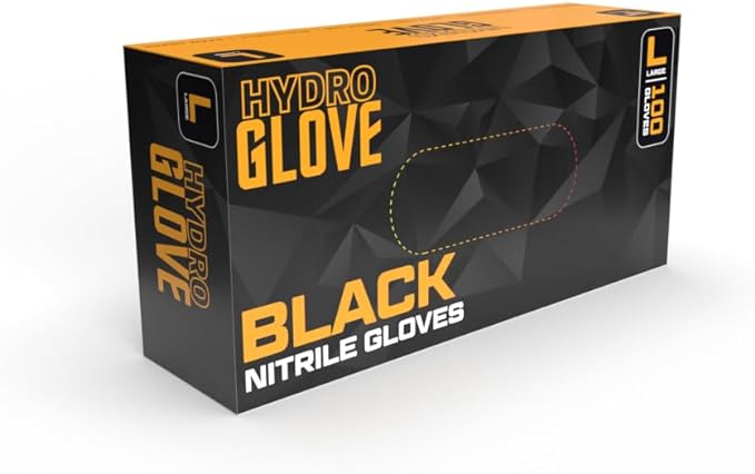 The Hydro Glove 5-6 MIL Black Nitrile Gloves