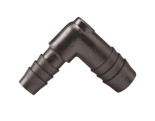 Hydro Flow Barbed Reducer Elbow Fitting, 1/2 In to 3/8 In