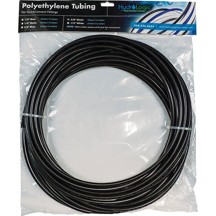 Hydro-Logic Black Poly Tubing, 3/8 in x 50 ft