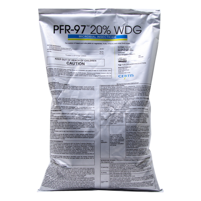 Certis Biologicals PFR-97 20% WDG Organic Microbial Insecticide