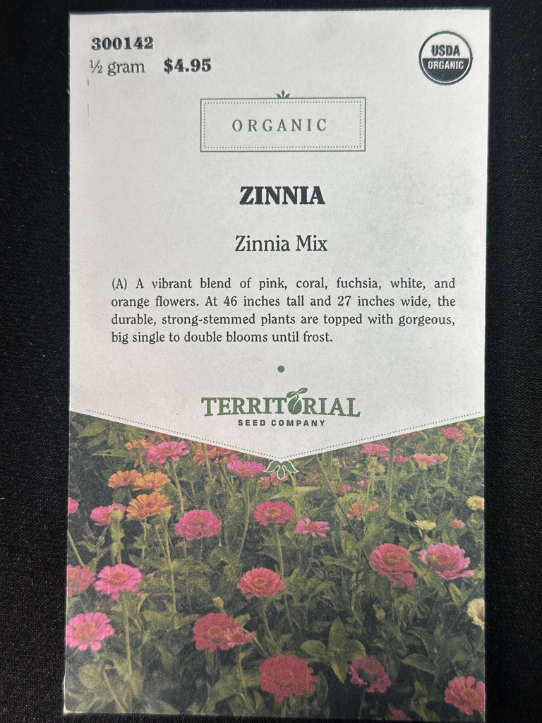 Territorial Seed Company Zinnia Giant Cactus Double Mix