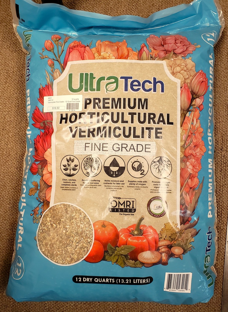 Ultra Tech Vermiculite Premium Fine Grade OMRI