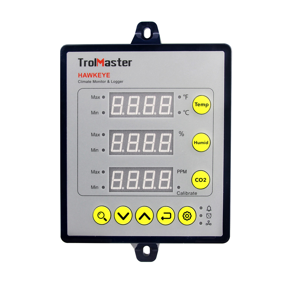 TrolMaster Hawkeye 3-in-1 Monitor & Logger, 3-in-1 (Temp/Humid/CO2) Sensor, Ethernet Adapter; Free Smartphone App