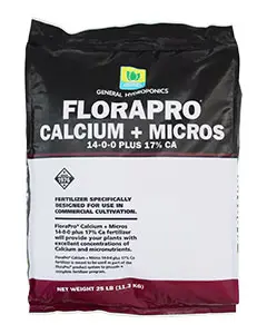 General Hydroponics FloraPro Calcium + Micros Soluble 14-0-0 plus 17% Ca, 25 lb