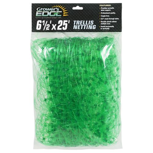 Grower's Edge Green Trellis Netting, 6.5 ft x 25 ft