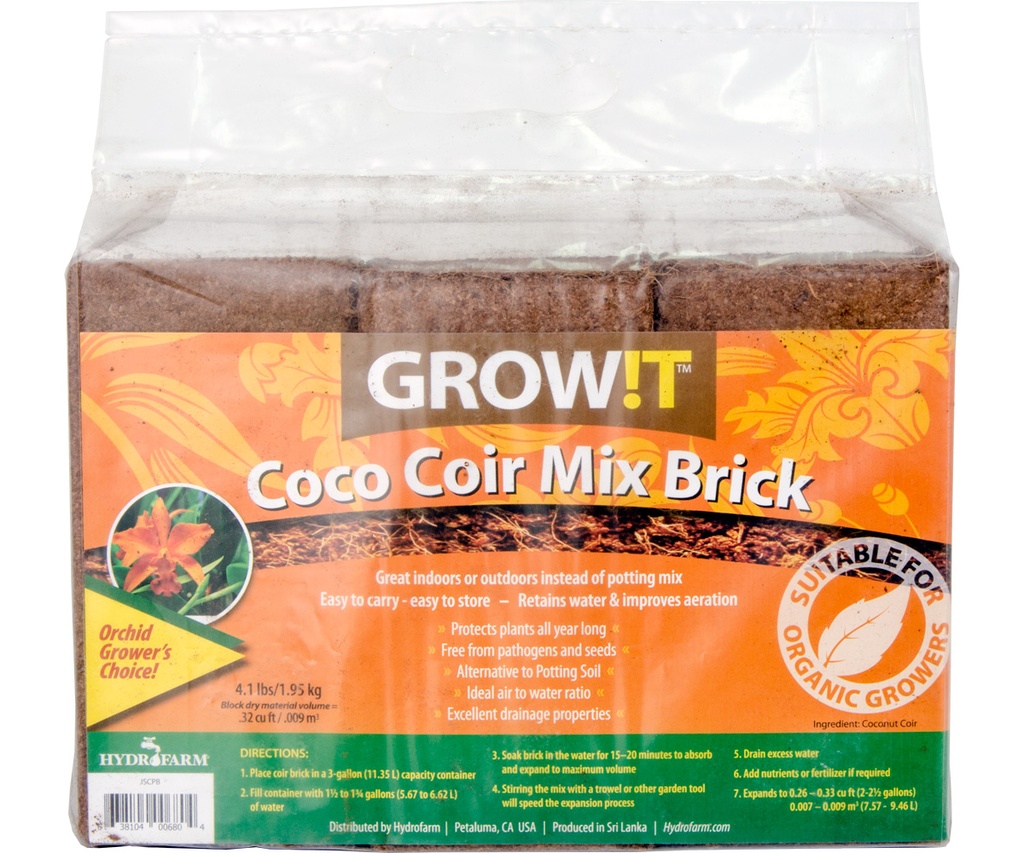 GROW!T Coco Coir Mix Brick