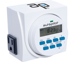 [TM01715D] Autopilot Dual Outlet 7-Day Grounded Digital Programmable Timer, 15 Amp, 1725 Watt