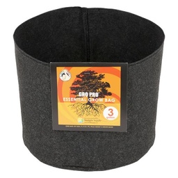 Gro Pro Essential Round Fabric Pots, Black