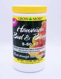 [100046861] Grow More Hawaiian Bud &amp; Bloom Water Soluble Fertilizer Concentrate 5-50-17, 1.5 lb