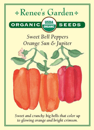 [3007] Renee's Garden Peppers Sweet Bell Orange Sun & Jupiter