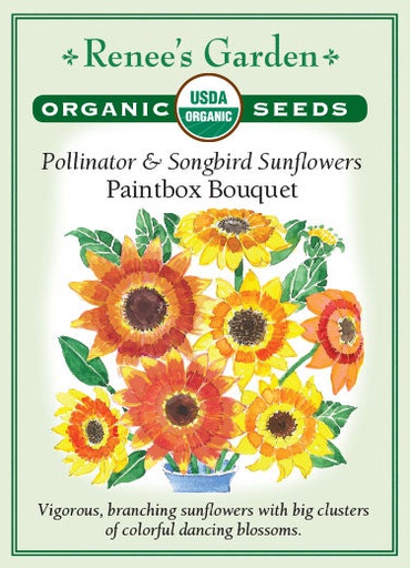 [3095] Renee's Garden Sunflowers Paintbox Bouquet Pollinator & Songbird