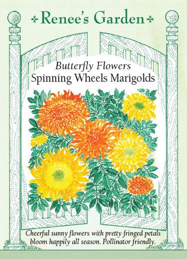 [5533] Renee's Garden Butterfly Flowers Spinning Wheels Marigolds