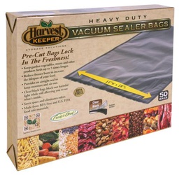 [HGC744386] Harvest Keeper Black / Clear Precut Bags 11 Inch x 18 Inch, 50-Pack