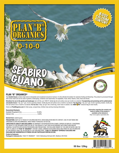 [ConcSeaB55lb] Concentrates Plan B Seabird Guano, 55 lb