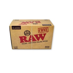 [RawConeQT1000] RAW Classic Cone Rolling Papers, 84 mm, 1000-Pack