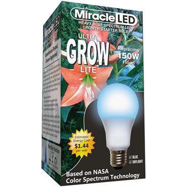 [STM605134] Miracle LED Commercial Hydroponic Ultra Grow Lite, Replaces up to 150W, Blue Spectrum LED Grow Bulb for Seed Starting